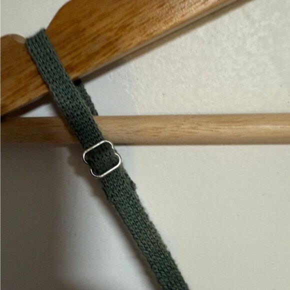 Love Knits Crochet Crop Top Beige with Green Trim – Size M - Picture 5 of 8